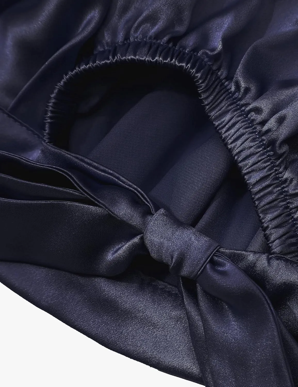 LILYSILK 100% Mulberry Silk Bonnet, Silk Night Sleep Cap Adjustable Hair Wrap for Sleeping, Deep Blue
