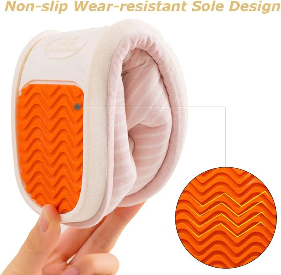 Lined House Shoes,Non-Slip Soft-Soled Confinement Shoes, Comfortable Postpartum Package Heel Shoes for Pregnant Women-Grey_40-41,Breathable House Shoes