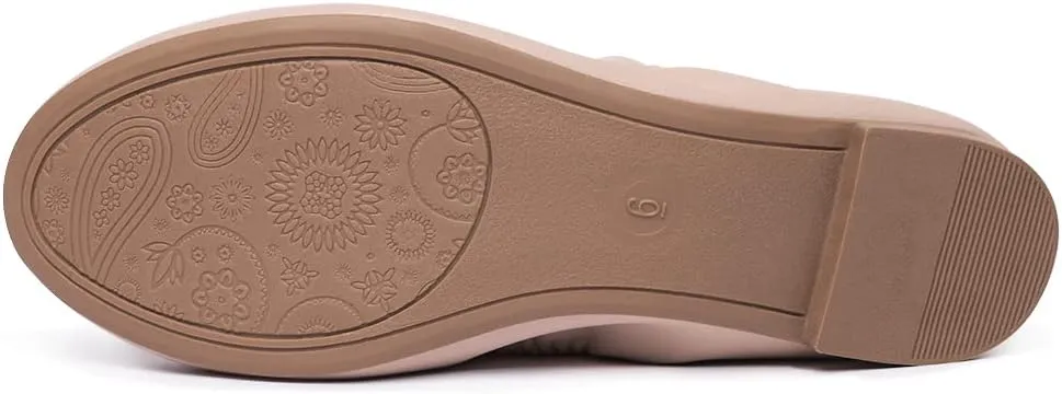 LM Women's Ballet Flats Round Toe Slip On Flats Shoes Casual Dress Shoes Foldable Portable Travel Ballet Flat