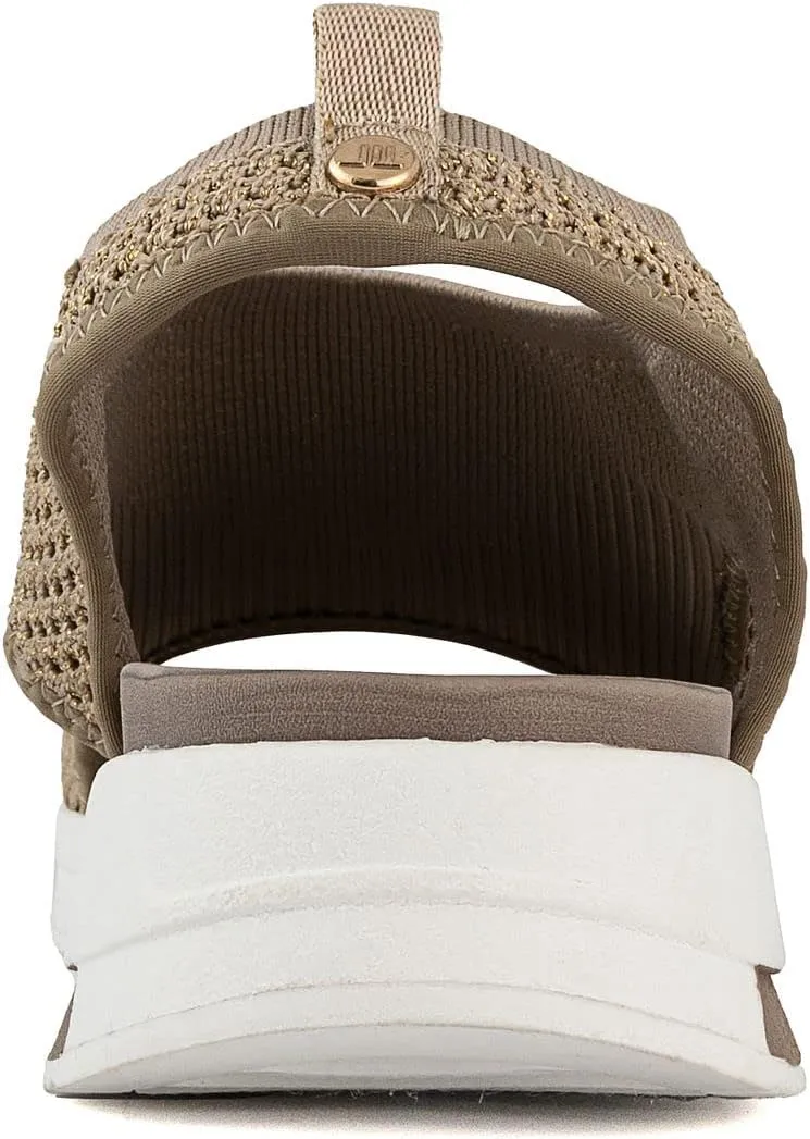 LONDON FOG Womens Noome Comfort Platform Sandal Stretch Fabric Comfort Womens Sandals