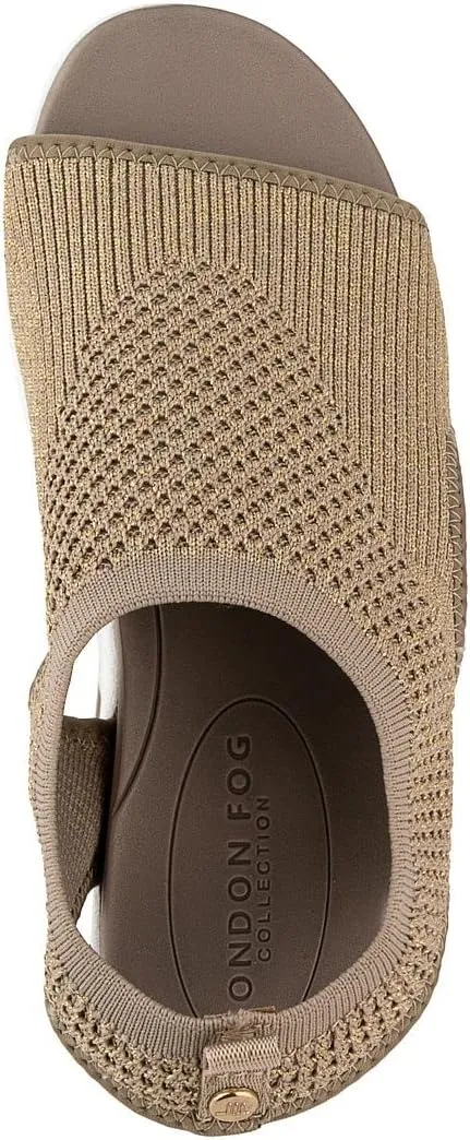LONDON FOG Womens Noome Comfort Platform Sandal Stretch Fabric Comfort Womens Sandals