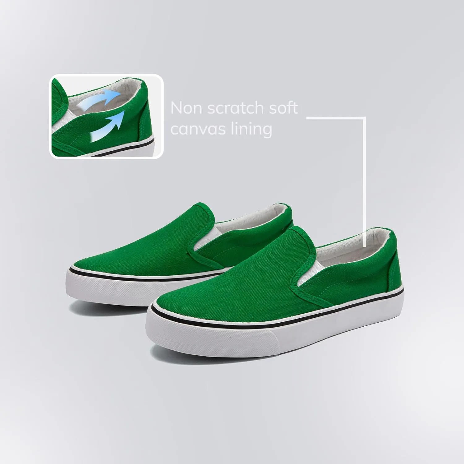 Low-Top Slip Ons Women's Fashion Sneakers Casual Canvas Sneakers for Women Comfortable Flats Breathable Padded Insole Slip on Sneakers Women Low Slip on Shoes