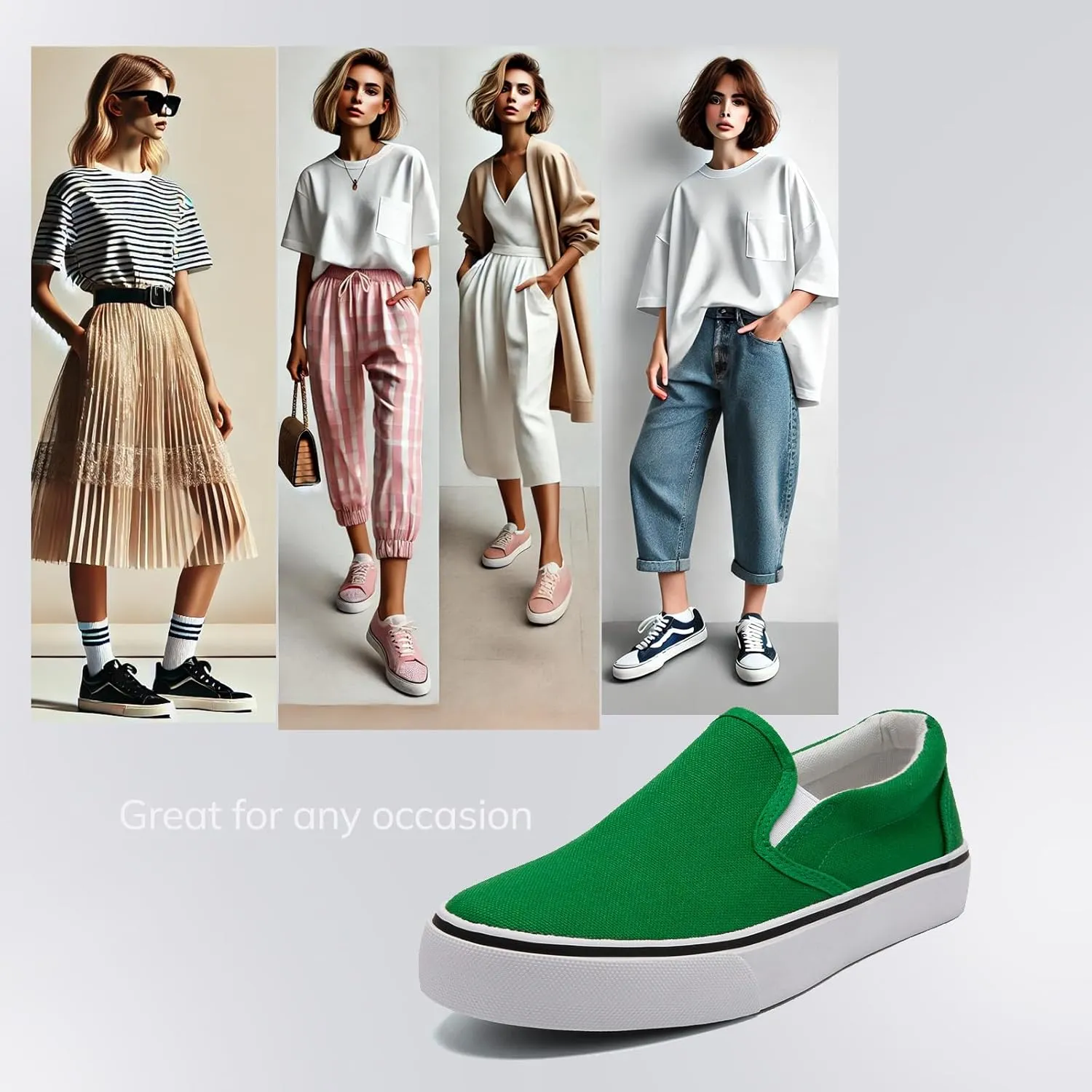Low-Top Slip Ons Women's Fashion Sneakers Casual Canvas Sneakers for Women Comfortable Flats Breathable Padded Insole Slip on Sneakers Women Low Slip on Shoes