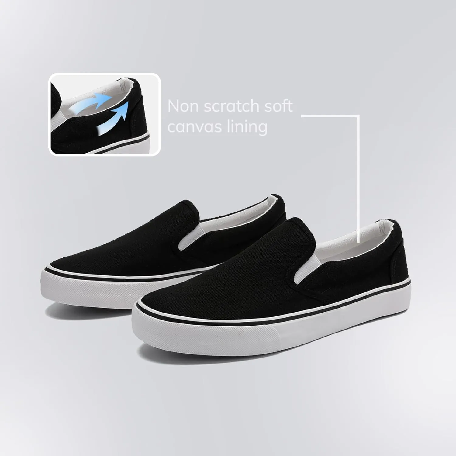 Low-Top Slip Ons Women's Fashion Sneakers Casual Canvas Sneakers for Women Comfortable Flats Breathable Padded Insole Slip on Sneakers Women Low Slip on Shoes