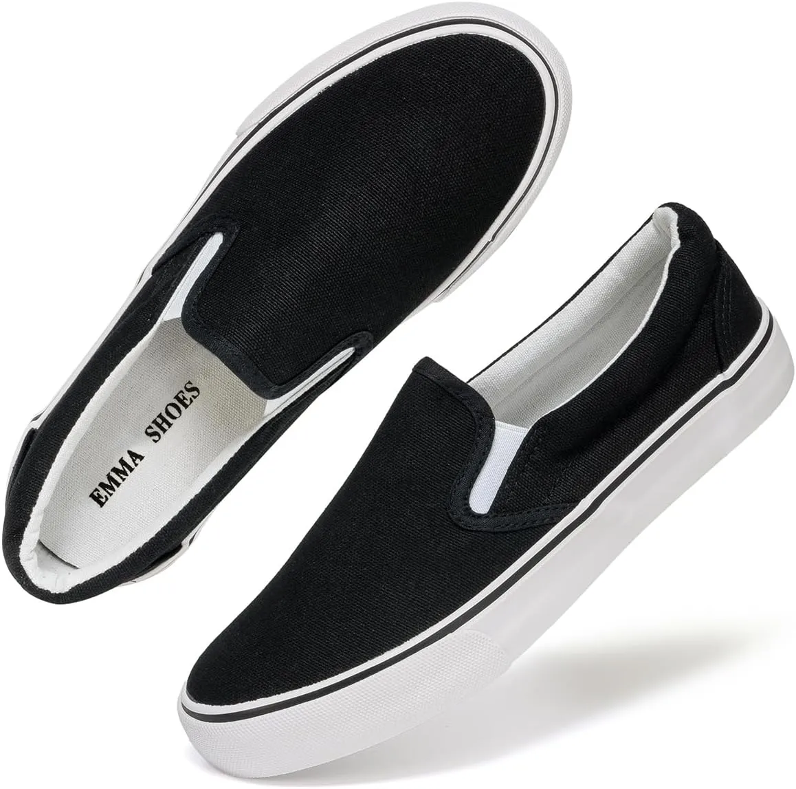 Low-Top Slip Ons Women's Fashion Sneakers Casual Canvas Sneakers for Women Comfortable Flats Breathable Padded Insole Slip on Sneakers Women Low Slip on Shoes