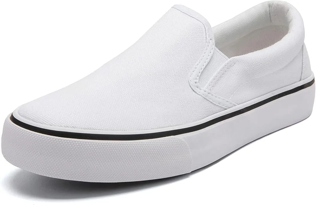 Low-Top Slip Ons Women's Fashion Sneakers Casual Canvas Sneakers for Women Comfortable Flats Breathable Padded Insole Slip on Sneakers Women Low Slip on Shoes