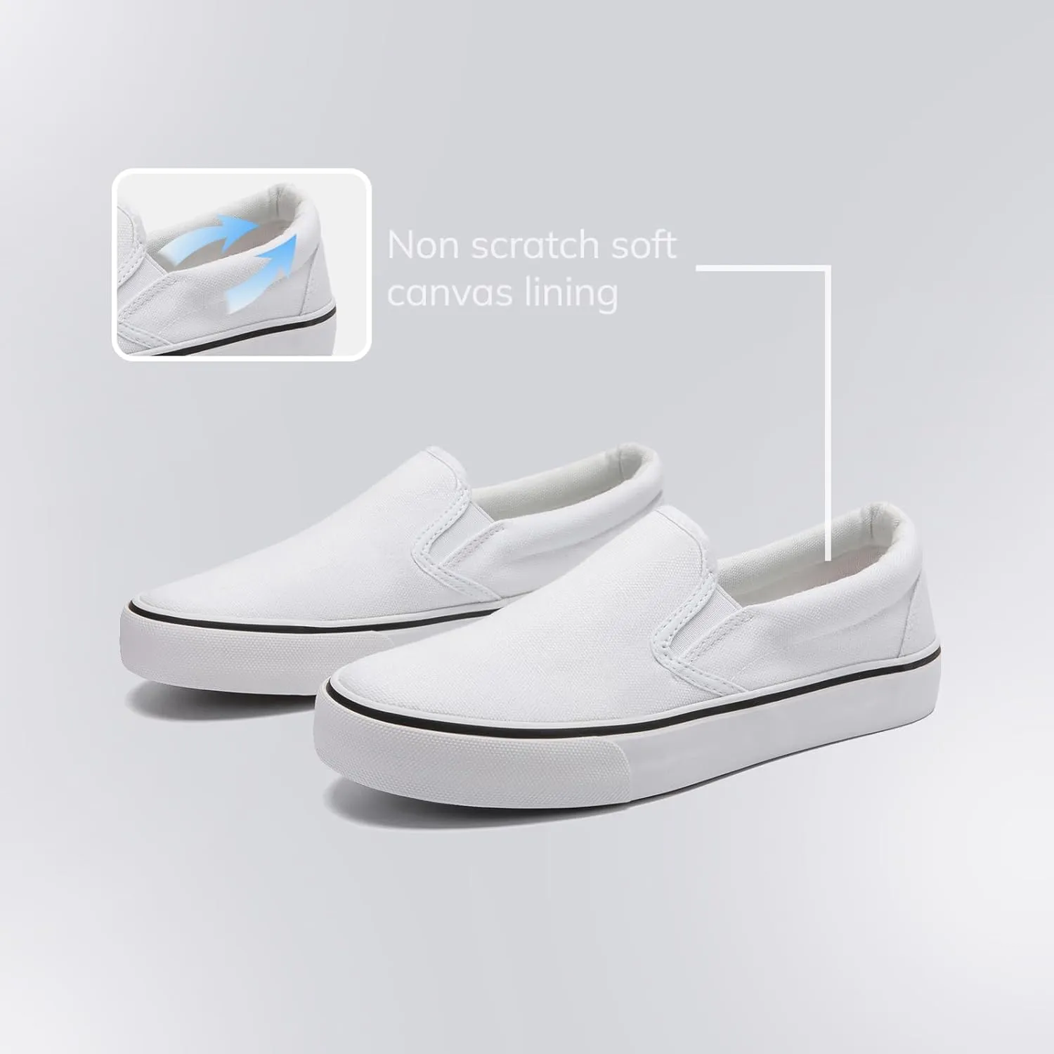Low-Top Slip Ons Women's Fashion Sneakers Casual Canvas Sneakers for Women Comfortable Flats Breathable Padded Insole Slip on Sneakers Women Low Slip on Shoes