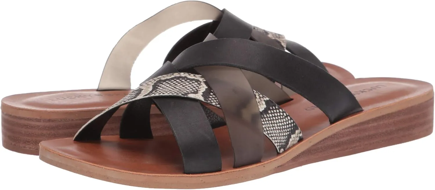 Lucky Brand Women's Hallisa Multi Band Slide Flat Sandal