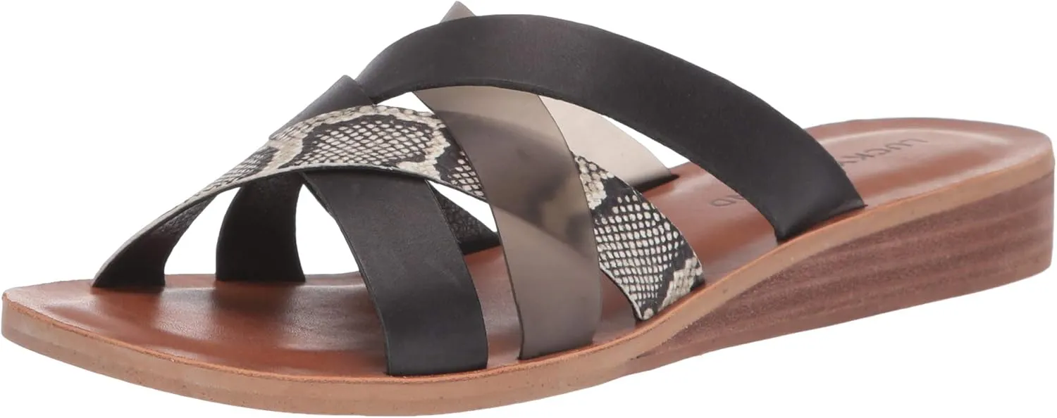 Lucky Brand Women's Hallisa Multi Band Slide Flat Sandal