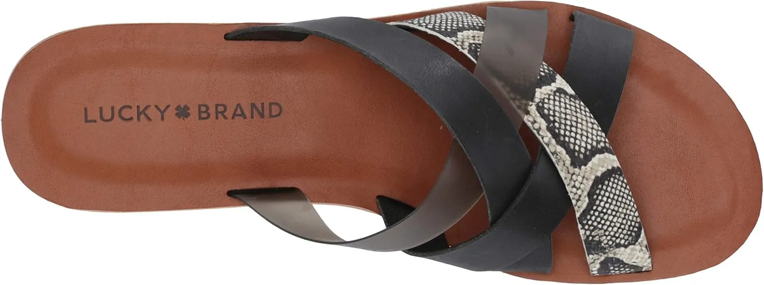 Lucky Brand Women's Hallisa Multi Band Slide Flat Sandal