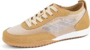 LUCKY STEP Women's Mesh Fashion Sneaker Colorblock Breathable Retro Lace-up Stylish Lifestyle Trendy Casual Walking Shoes