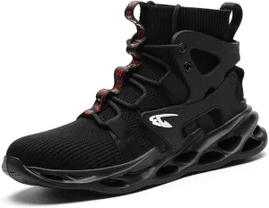 Luolocsn Work Safety Steel Toe Boots for Men and Women Lightweight Breathable Industrial & Construction Shoes