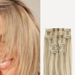 Luxy 100% Remy Human Hair Extensions for Thin Hair Thinning Hair Fill-Ins – 6 Seamless Wefts Multi-Dimensional Color Blend - Natural-Looking Volume & Coverage 80 grams 16" Beige Blonde Balayage