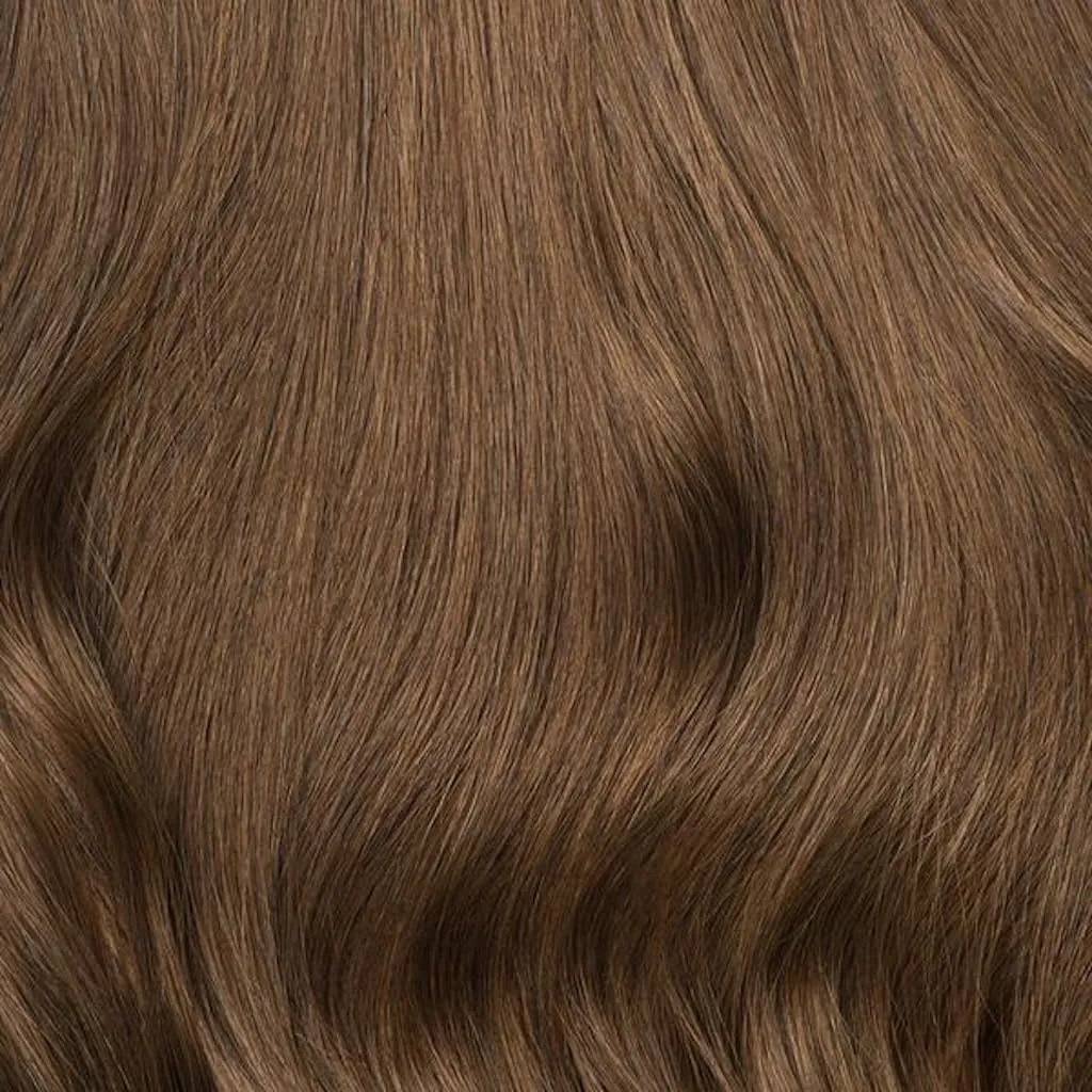 Luxy 100% Remy Human Hair Extensions for Thin Hair Thinning Hair Fill-Ins – 6 Seamless Wefts Multi-Dimensional Color Blend - Natural-Looking Volume & Coverage 80 grams 16" Chestnut Brown Thinning