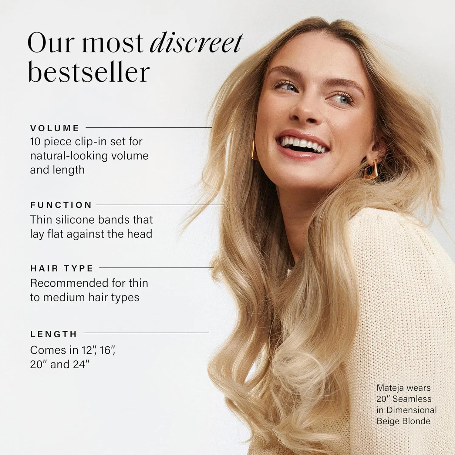 Luxy 100% Remy Human Hair - Seamless Clip-In Hair Extensions - Multi-Dimensional Color for Natural Blending, Adds Volume & Length 180 grams 20" Bronde Balayage Seamless