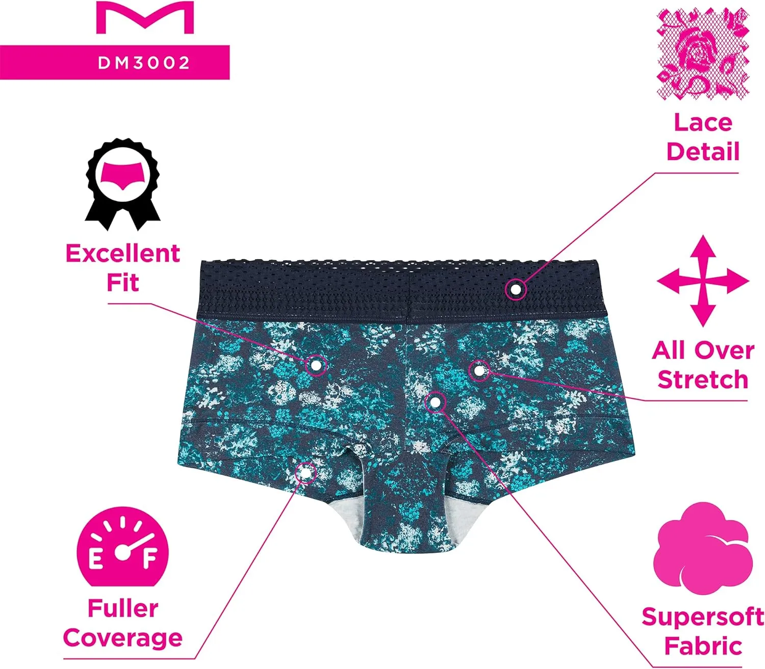 Maidenform Boy Shorts Pack, Stretch Cotton Boyshort Panties, Underwear for Women, 3-Pack
