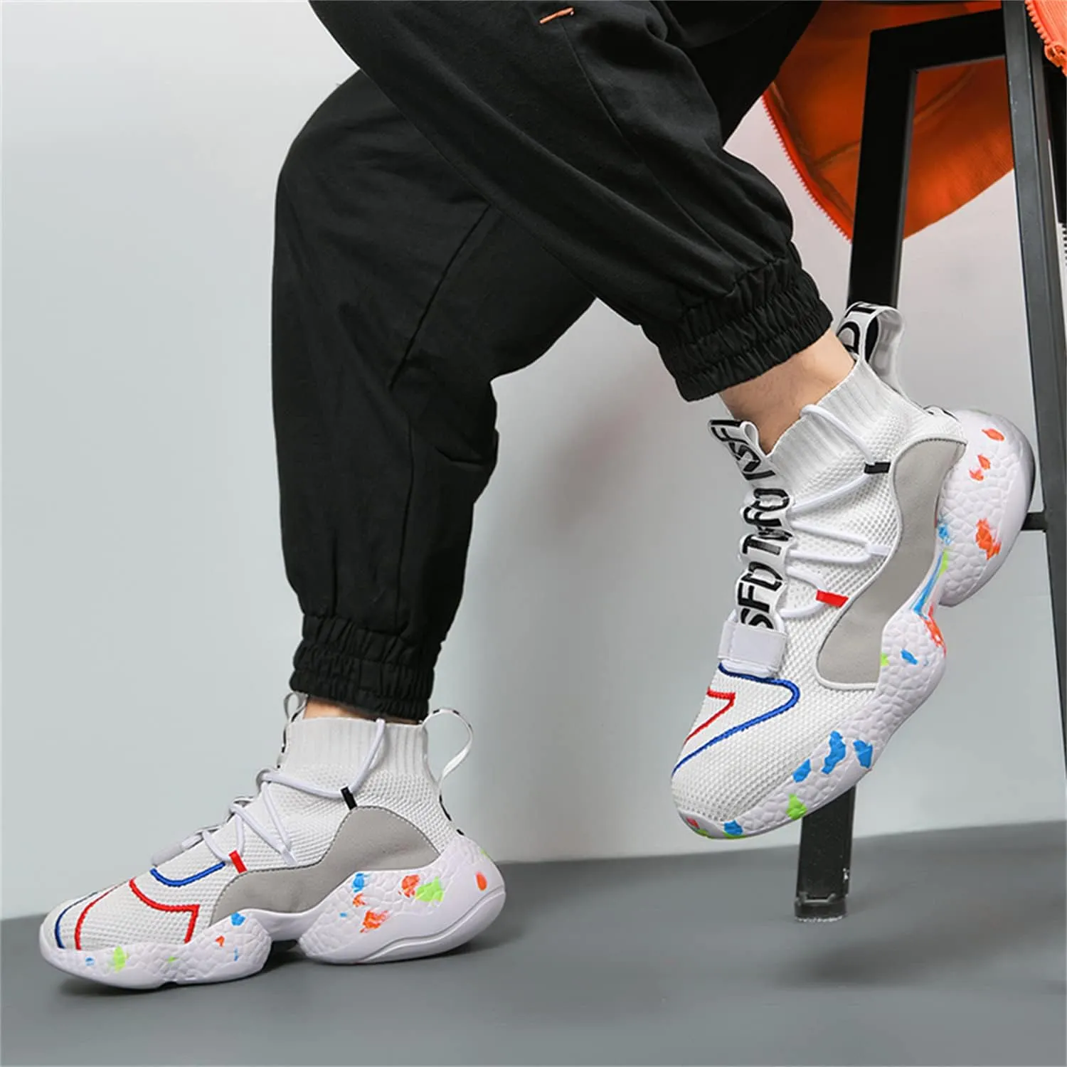 MDPCX Couple Shoes High top Men's Socks Shoes Running Light Breathable Casual Women's Sports Shoes Fashion Sports Shoes Climbing Shoes