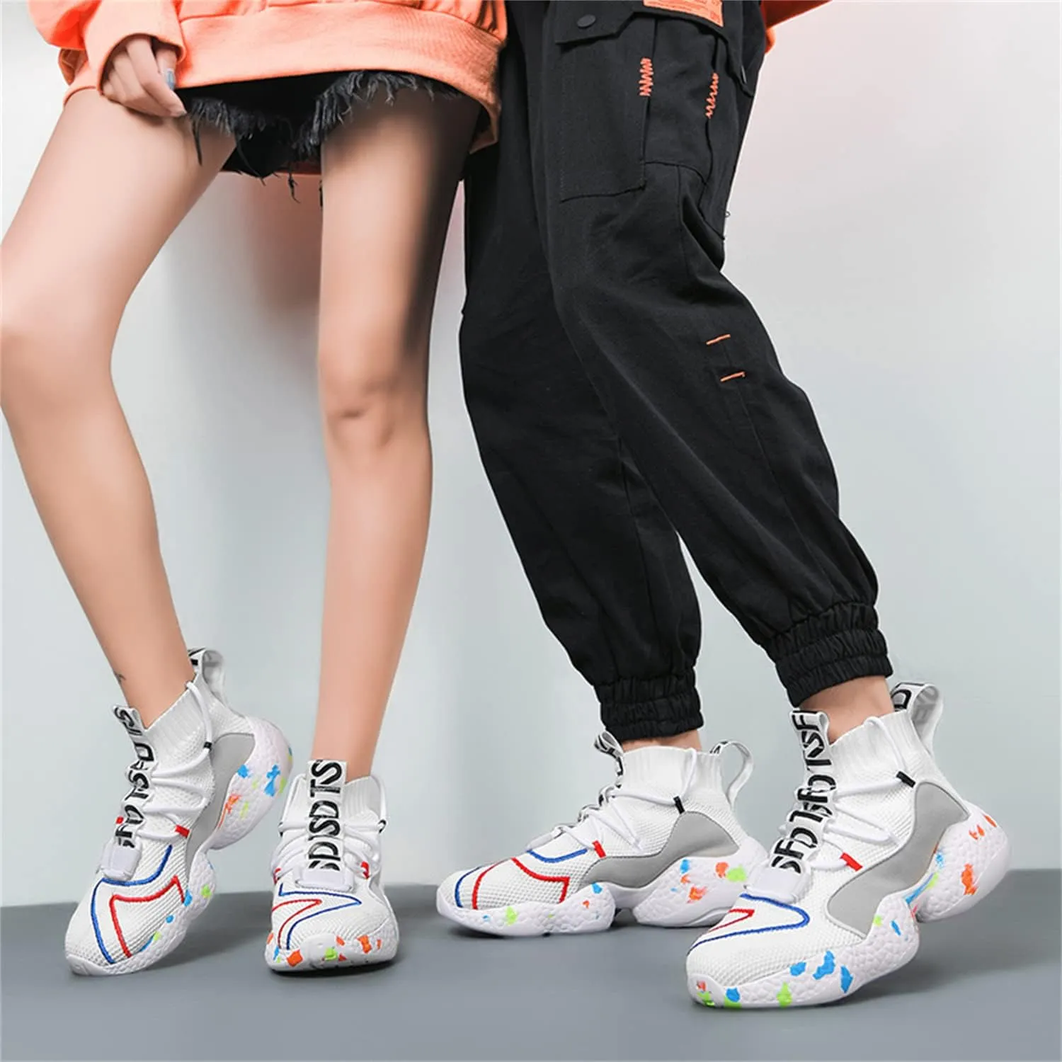 MDPCX Couple Shoes High top Men's Socks Shoes Running Light Breathable Casual Women's Sports Shoes Fashion Sports Shoes Climbing Shoes