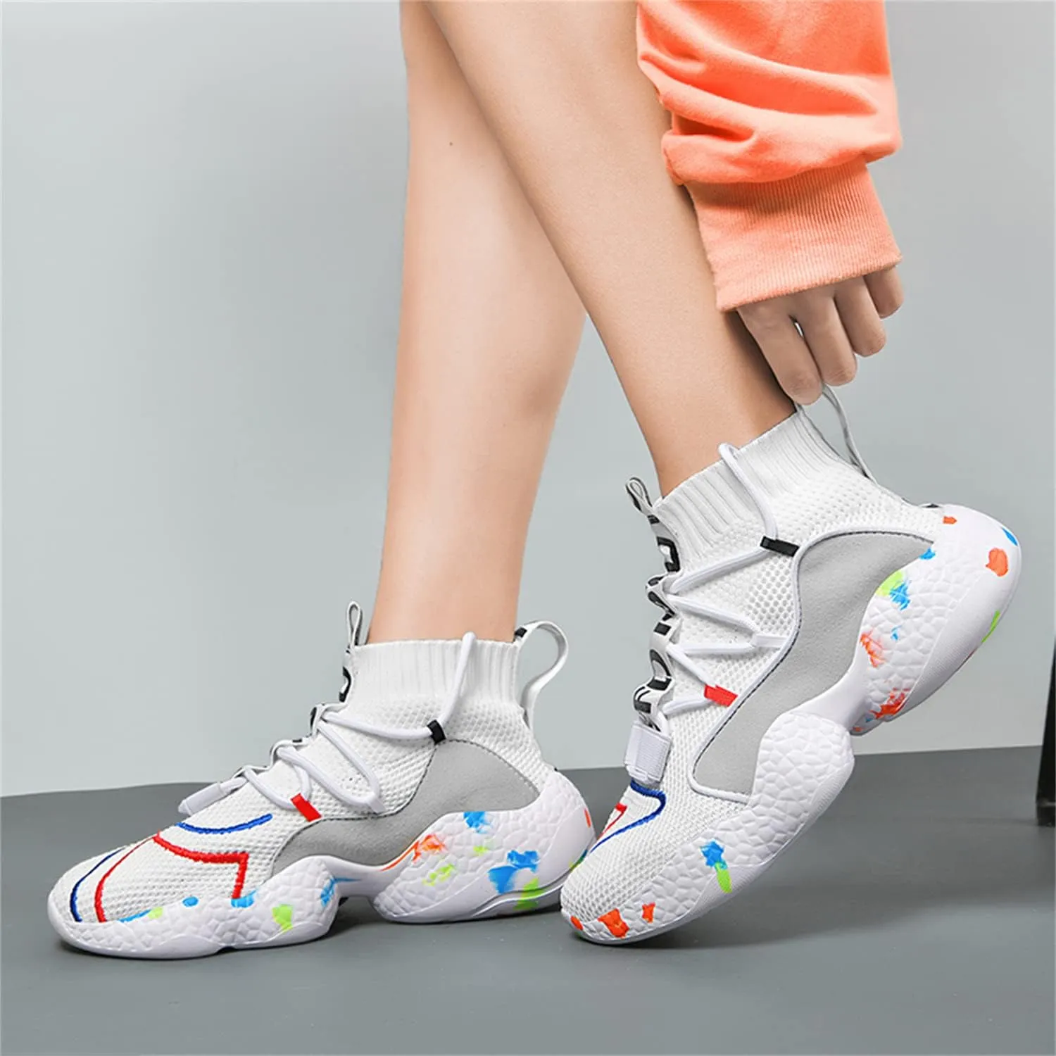 MDPCX Couple Shoes High top Men's Socks Shoes Running Light Breathable Casual Women's Sports Shoes Fashion Sports Shoes Climbing Shoes
