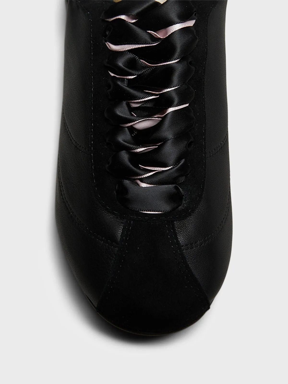 Meline Silk Tennis Shoes in Noir