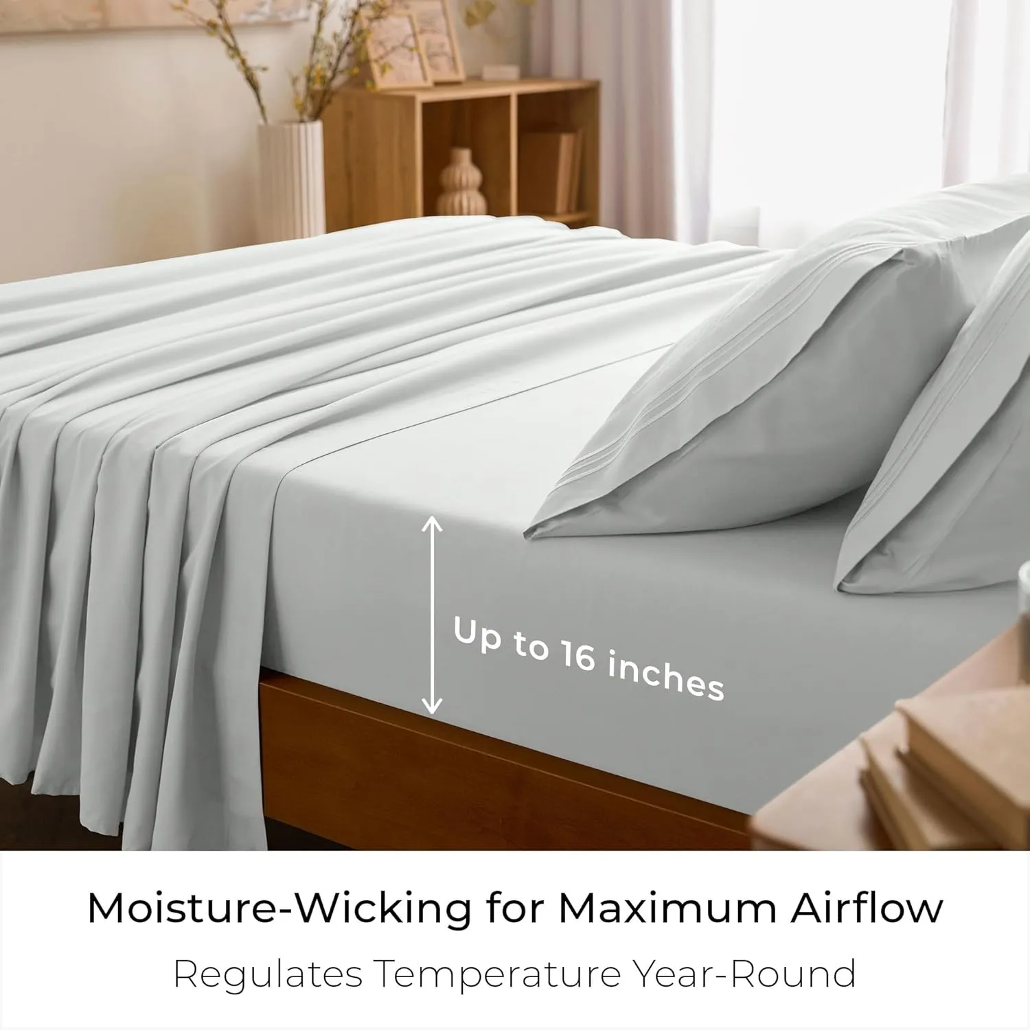 Mellanni Queen Sheets Set - 4 PC Iconic Collection Bedding - Hotel Luxury, Extra Soft, Cooling Bed Sheets - Wrinkle, Fade, Stain Resistant (Queen, Ivory)