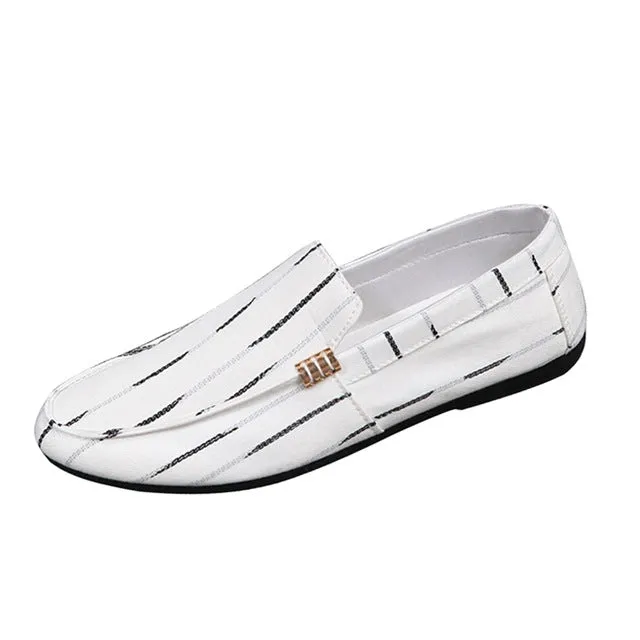Men Canvas Breathable Loafers Slip On Men's Shoes