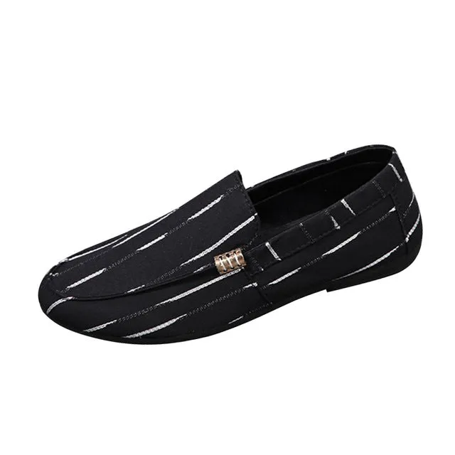 Men Canvas Breathable Loafers Slip On Men's Shoes