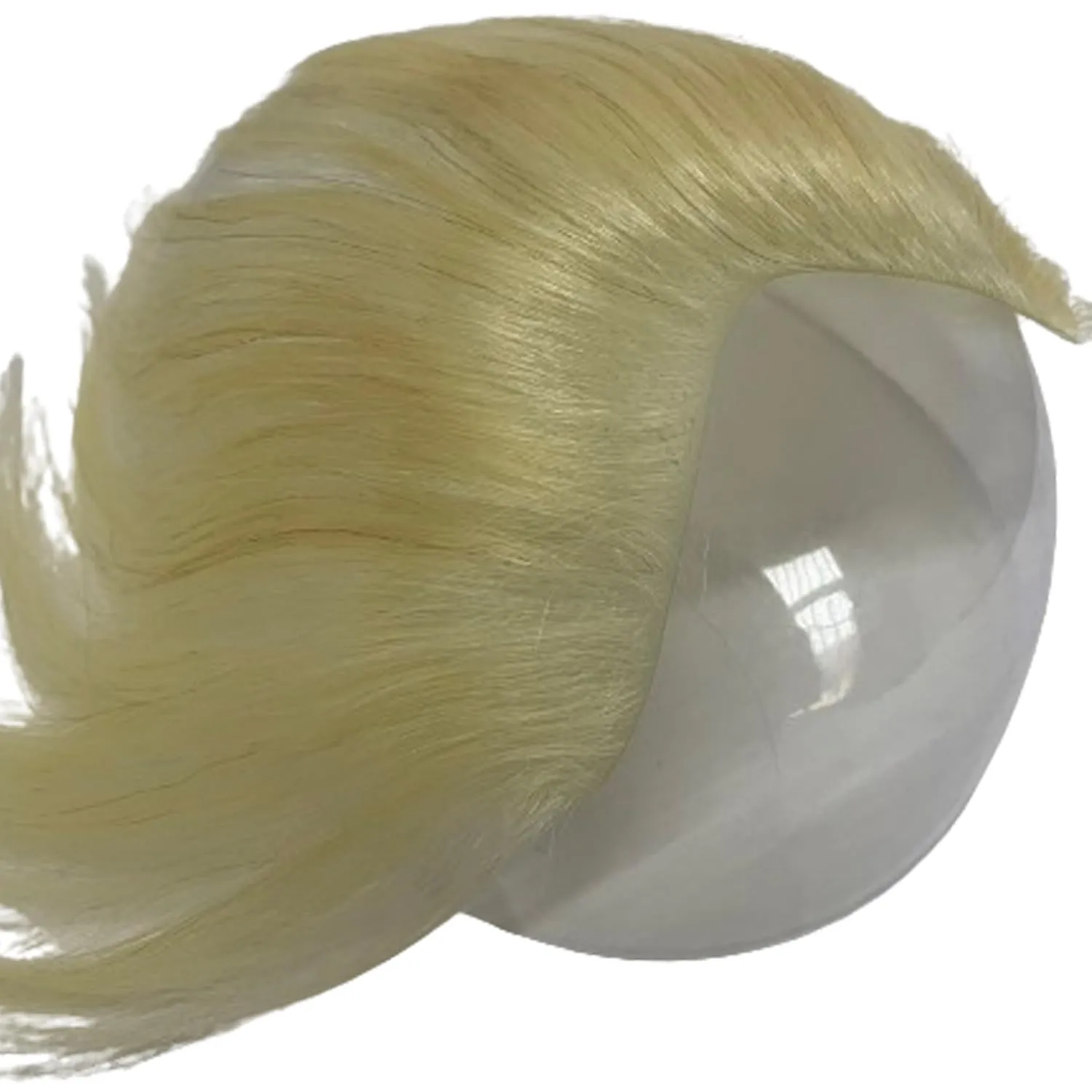 Men Forehead Hairline Toupee 100% Human Hair Skin PU Man Hairpieces Frontal Hair Topper for Receding Natural Hairline Replacement Systems #613 Blonde Color 0.78x6.29INCH