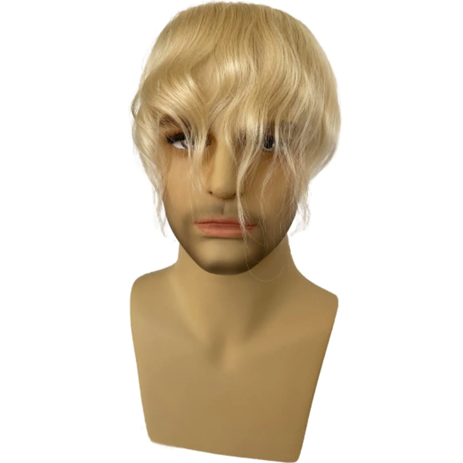 Men Forehead Hairline Toupee 100% Human Hair Skin PU Man Hairpieces Frontal Hair Topper for Receding Natural Hairline Replacement Systems #613 Blonde Color 0.78x6.29INCH