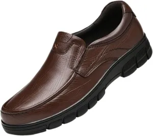 Men Oxford Dress Shoes French Leather Slip On Breathable Party Wedding Low Top Anti-Slip Classic Loafers