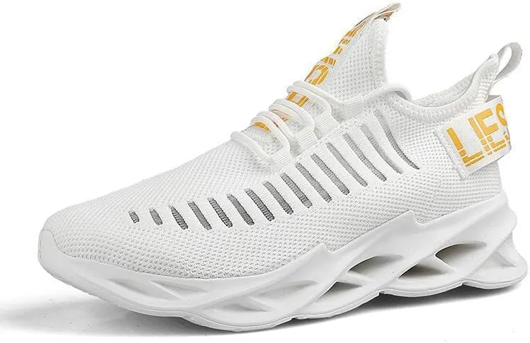 Men Running Shoes Ultralight Platform Mesh Breathable Athletic Sneakers Casual Cushioning Slip on Walking Tennis Shoes