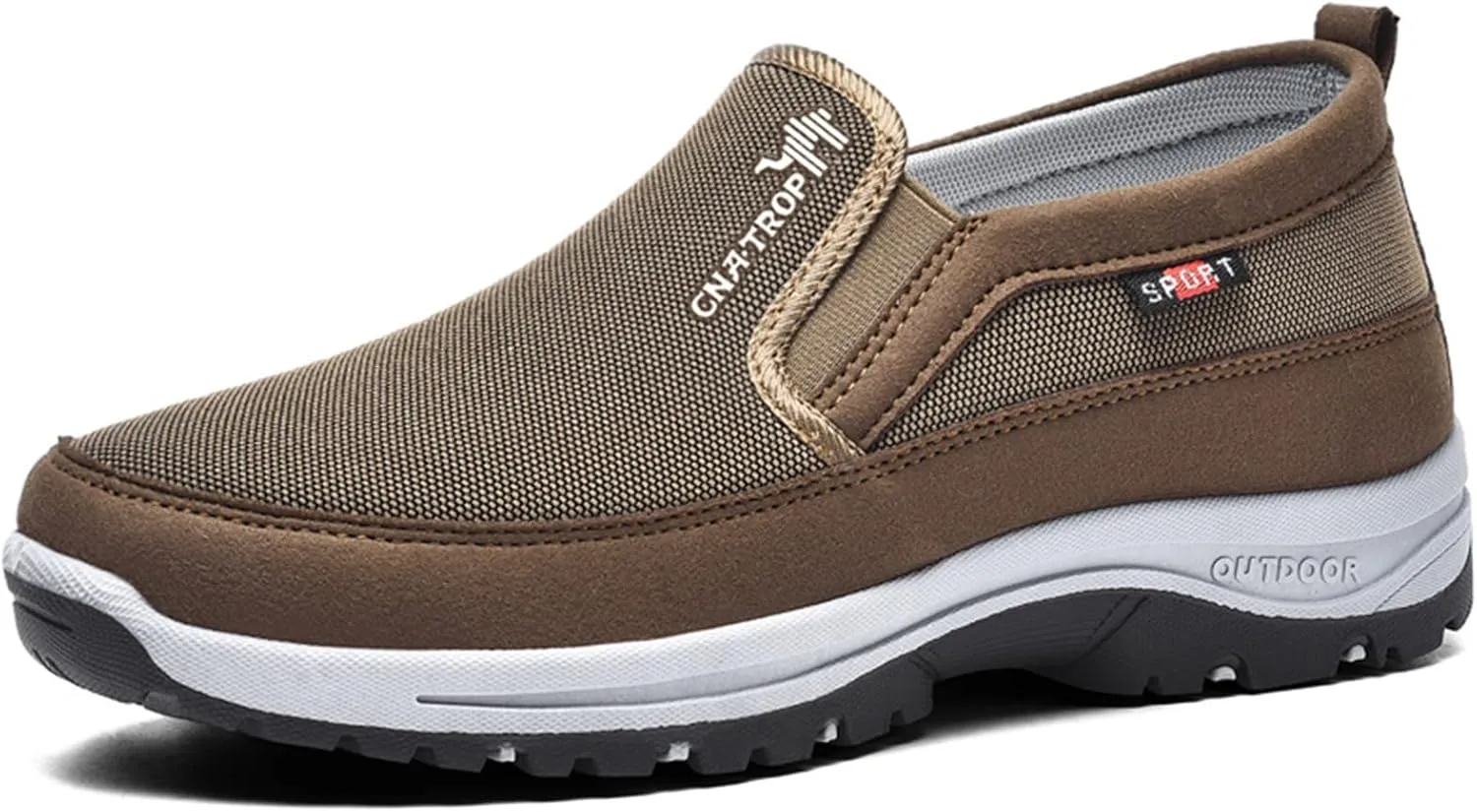 Men's Arch Support Slip-on Canvas Loafers,Outdoor Casual Non Slip Orthopedic Sneakers Flats Walking Boat Shoes