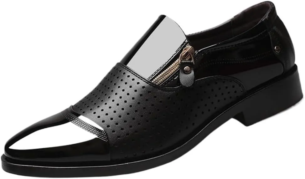 Men's Breathable Leather Oxford Loafers Slip On Orthopedic Comfort Shoes for Business Casual Office Flats