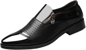 Men's Breathable Leather Oxford Loafers Slip On Orthopedic Comfort Shoes for Business Casual Office Flats
