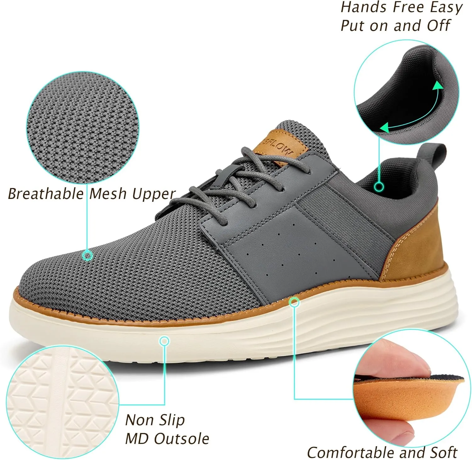 Men's Casual Dress Shoes Lightweight Walking Shoes Comfortable Breathable Sneakers Business Oxfords Gym Tennis Athletic Comfortable Breathable
