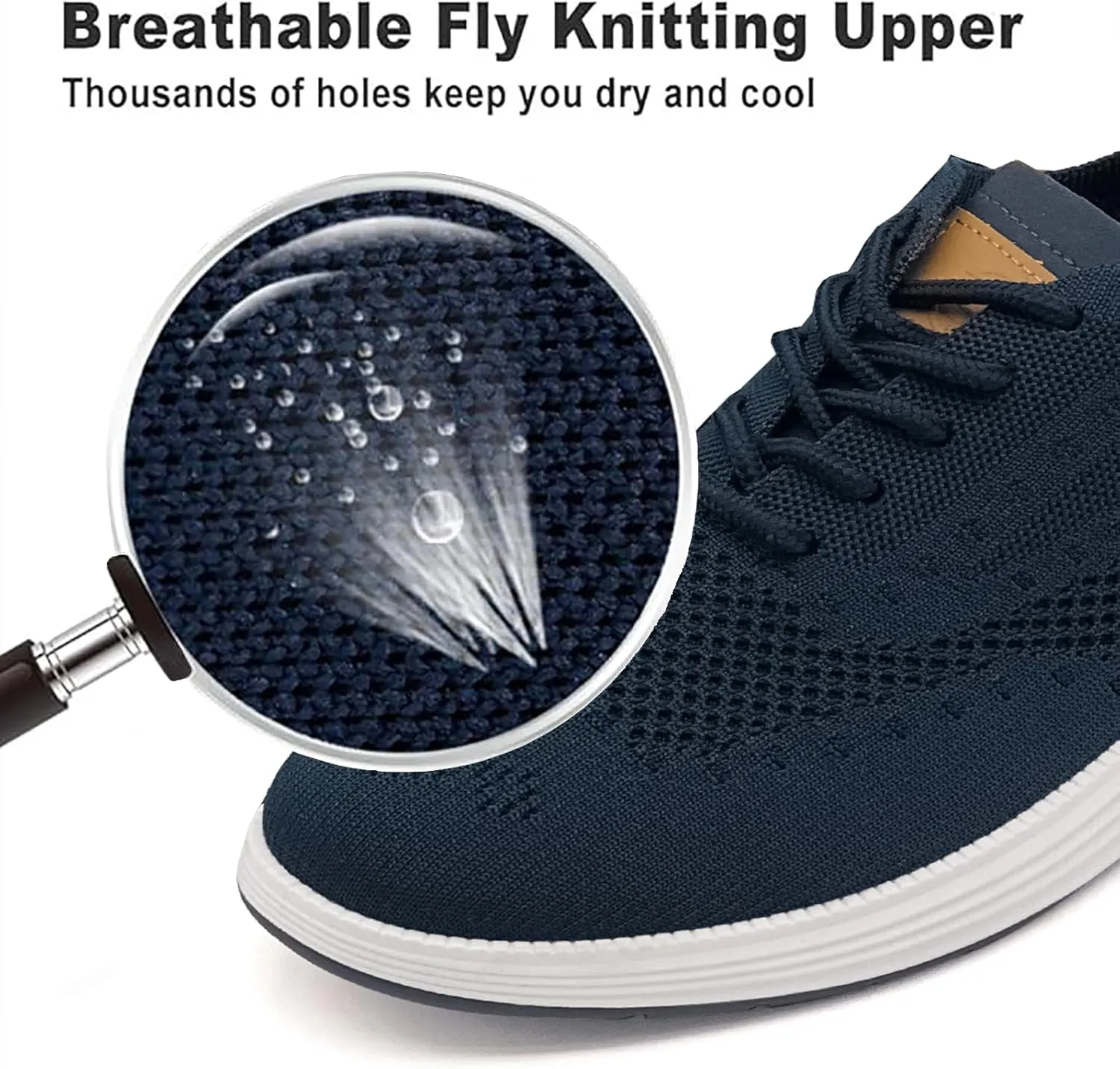 Men's Casual Dress Sneakers Oxfords Lace-Up Mesh Breathable Lightweight Fashion Walking Shoes Tennis Comfortable