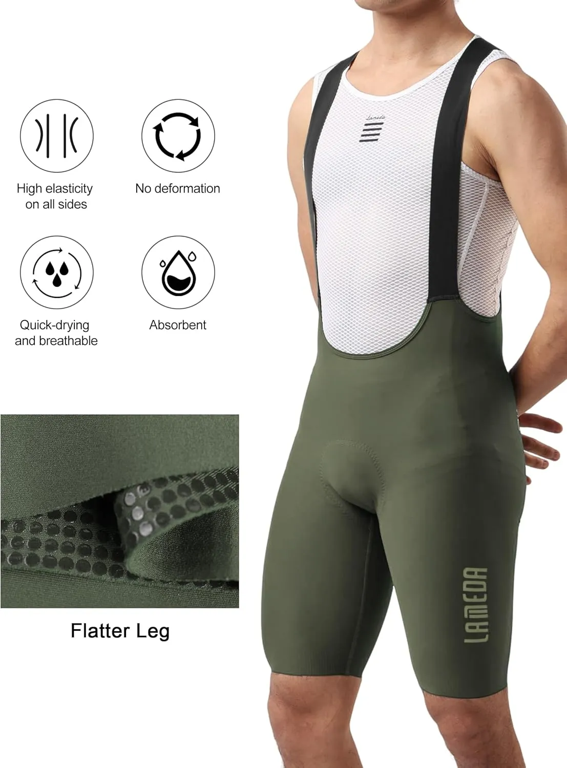 Mens Cycling Bib Shorts,Padded Breathable Bike Shorts Men Lightweight Bicycle Bibs Bike Tight for Road Gravel Biking