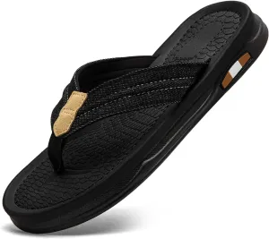 Mens Flip Flops Thong Sandals Lightweight Comfortable Summer Beach Slides Soft Cushion Footbed Open Toe Slippers for Pool Showers Dorms Water Friendly Indoor and Outdoor