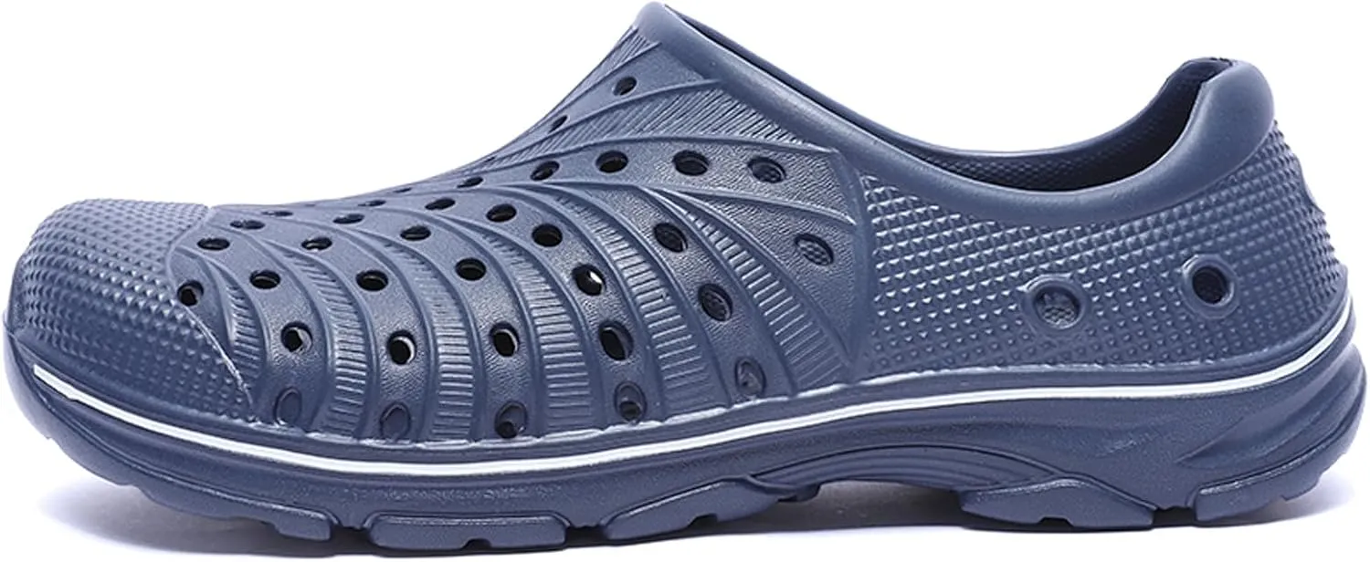 Men's Garden Shoes Slip on Breathable EVA Shower Water Shoes Garden Clogs for Outdoors Quick-Drying Clog Summer Pool Sandals Anti-Slip Beach Shoes