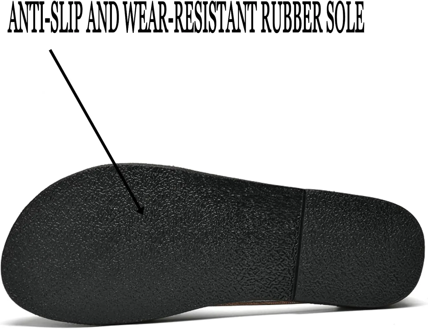 Men's Genuine Leather Strappy Cutout Back Hook and Loop Flat Sandals Closed-Toe Soft Sole Slip On Non-Slip Beach Sandals for Outdoor Hiking Traveling