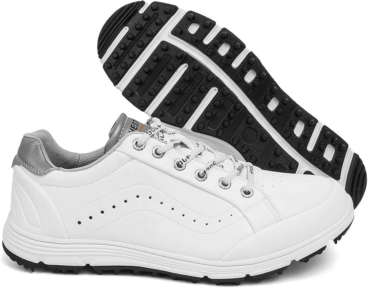 Men's Golf Shoes,Comfy Soft Golf Shoes Mens Spikeless,Casual Breathable Walking Junior Golf Footwear,with Arch Support,Lace Up Design,All Weather Breathability