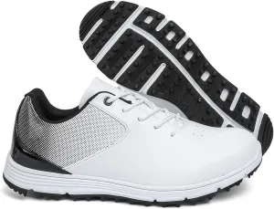 Men's Golf Shoes,Professional Lightweight Waterproof Golf Shoes Mens,Outdoor Trainers Breathable Golf Shoes Mens Spikeless,with Lace Up Design,All Weather Breathability