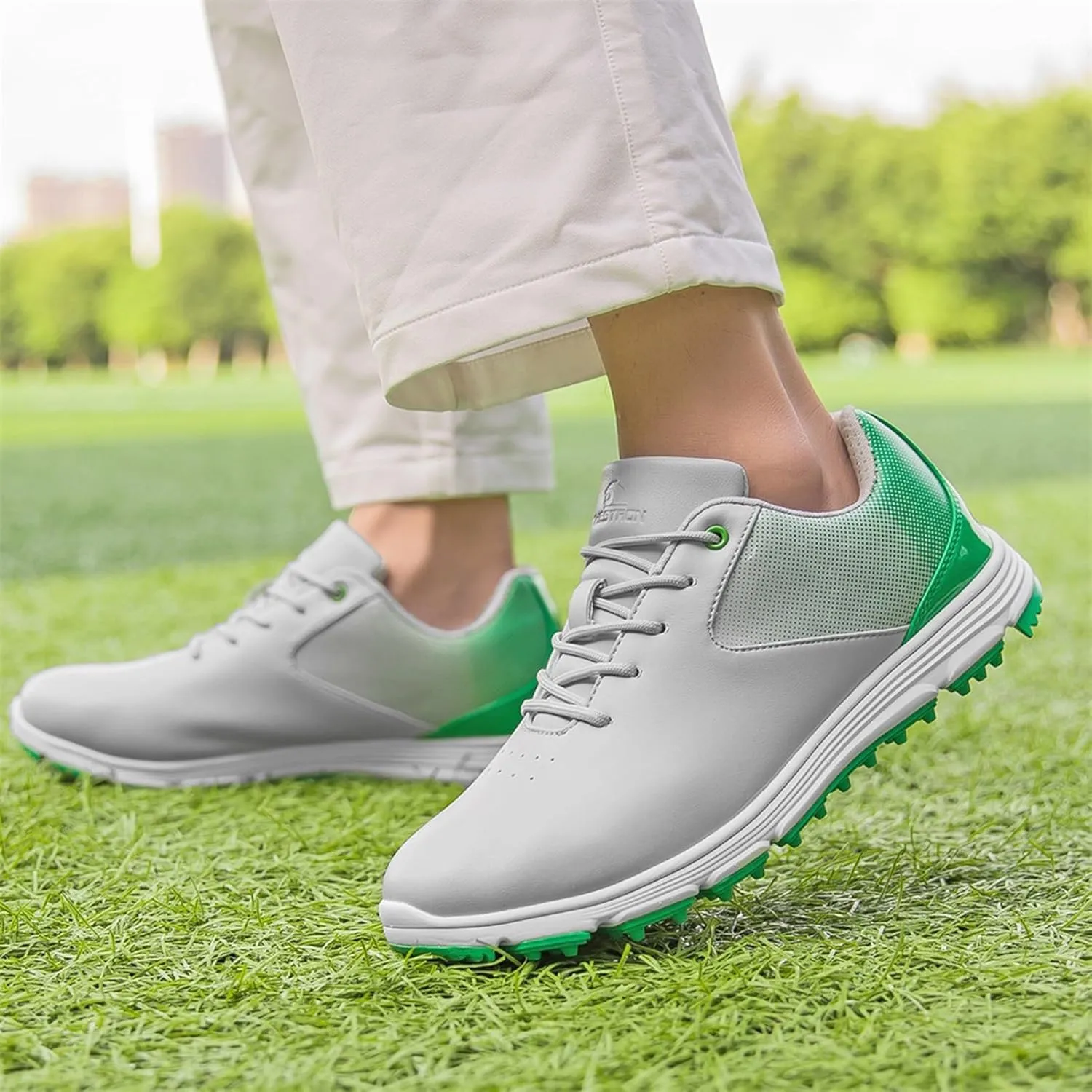 Men's Golf Shoes,Professional Lightweight Waterproof Golf Shoes Mens,Outdoor Trainers Breathable Golf Shoes Mens Spikeless,with Lace Up Design,All Weather Breathability
