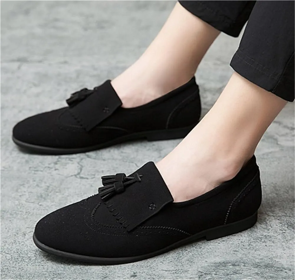 Men's Loafers Shoes Tassel Wing tip Brogue Embossed Anti-Slip Lightweight Slip On