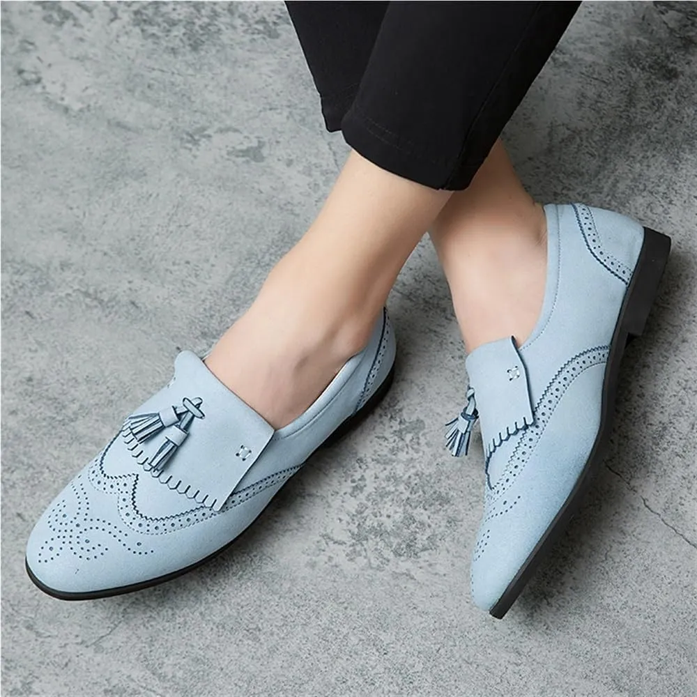 Men's Loafers Shoes Tassel Wing tip Brogue Embossed Anti-Slip Lightweight Slip On