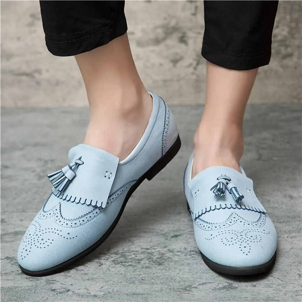 Men's Loafers Shoes Tassel Wing tip Brogue Embossed Anti-Slip Lightweight Slip On