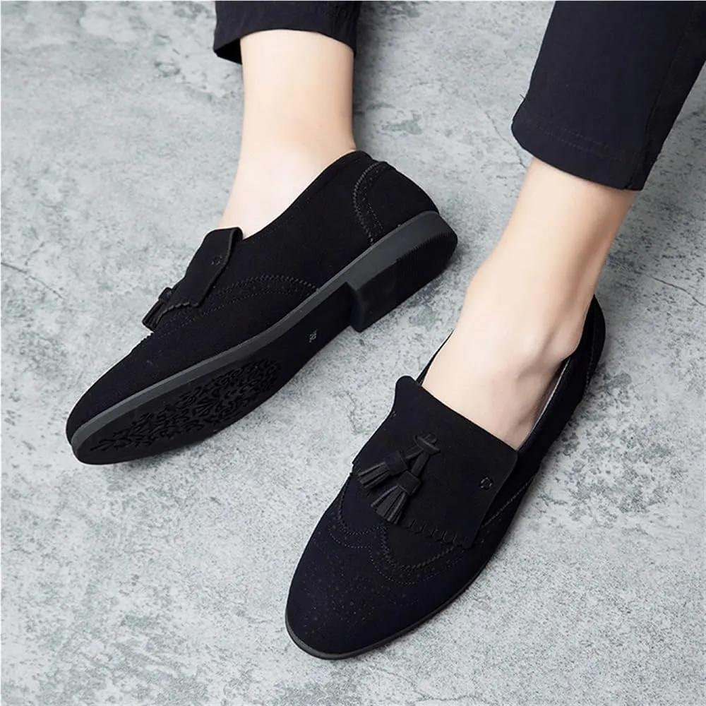 Men's Loafers Shoes Tassel Wing tip Brogue Embossed Anti-Slip Lightweight Slip On