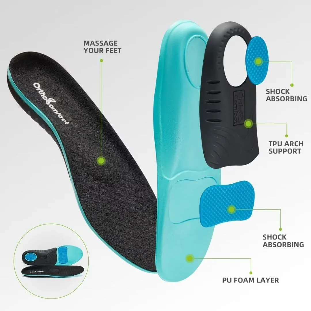 Men's Orthopedic Fashion Sneakers with Arch Support: Plantar Fasciitis Walking Shoes for Flat Feet, Comfortable Casual Flat Feet Orthotic Shoes for Ankle and Heel Pain Relief