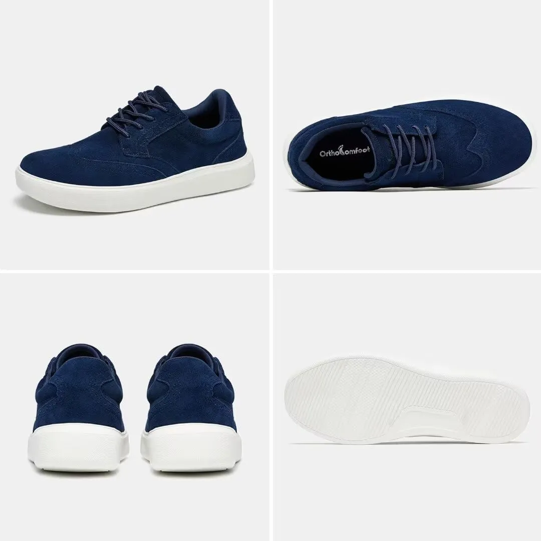 Men's Orthopedic Fashion Sneakers with Arch Support: Plantar Fasciitis Walking Shoes for Flat Feet, Comfortable Casual Flat Feet Orthotic Shoes for Ankle and Heel Pain Relief