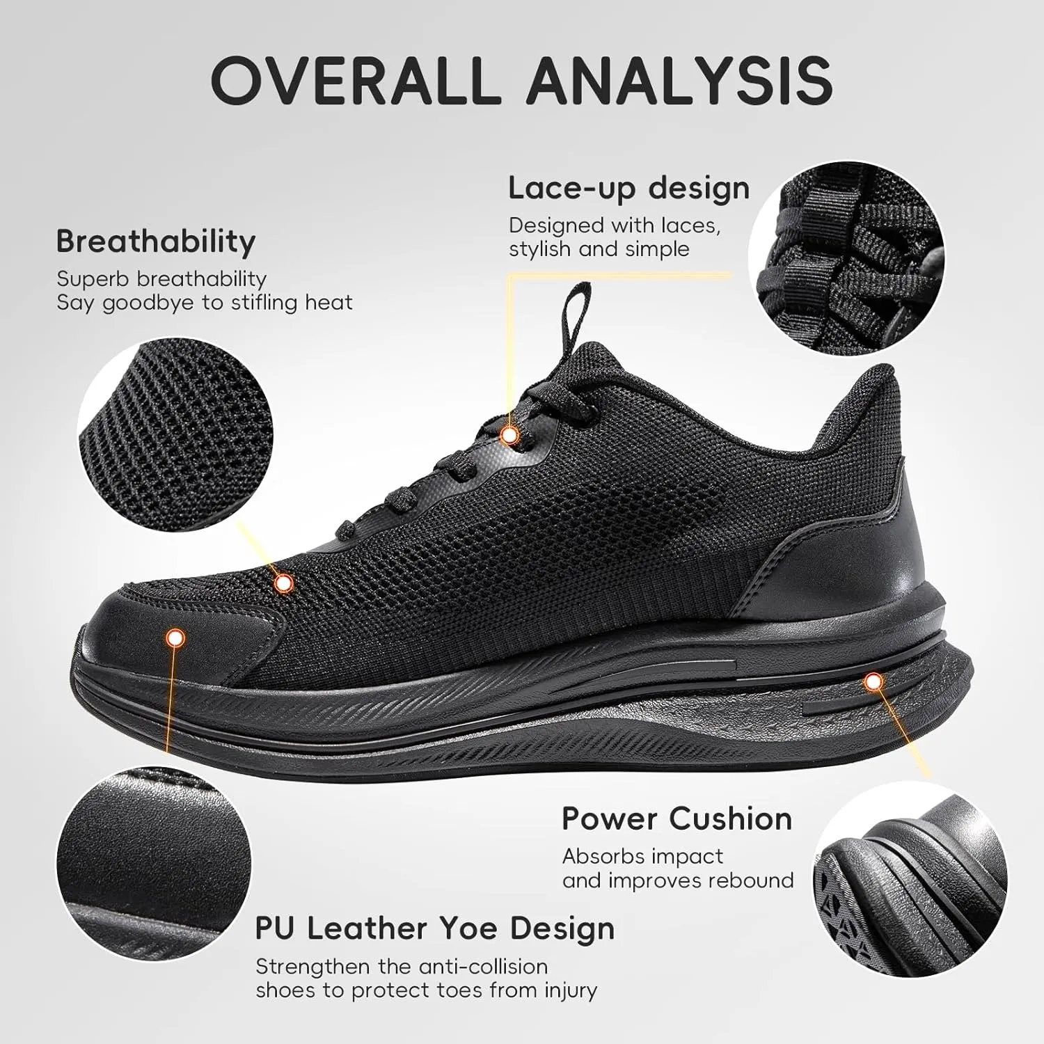Mens Running Shoes Slip-on Walking Shoes for Men Athletic Gym Workout Sneakers Breathable Non Slip Tennis Cushioning Sneakers